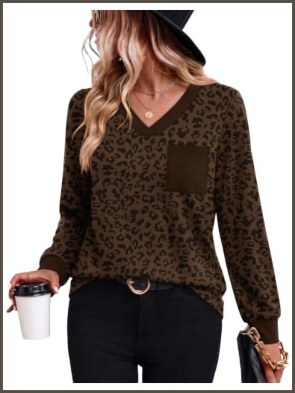 Womens V Neck Long Sleeve Tunic Top Casual Loose Fit Fall Shirt